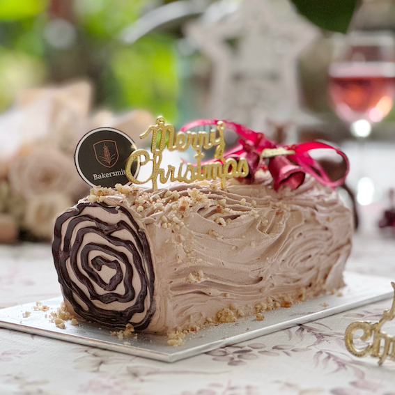 Coffee Salted Butter Hazelnut Log Cake Bakersmith